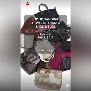 LIVE BAG SALE POP UP Tuesday 2/3 AT 8am PST - Dooney & Bourke, Coach, Kate Spade